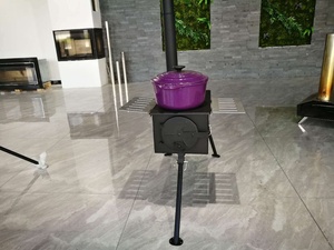 เตาไม้ราคาโรงงานพร้อมเตาอบ เตาแคมป์ปิ้งแบบพกพา เตาสำหรับเต็นท์ทรงระฆัง - Product Image 6