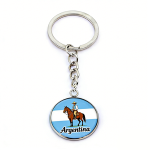 Wholesale Barbados Brazil Argentina Style Custom Design Souvenir Promotion Gift <strong>Glass</strong> Keychain Key Chain - Product Image 4