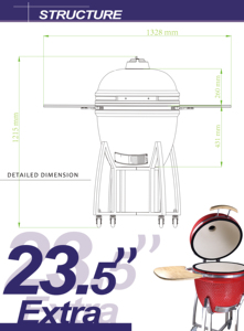 <span class=keywords><strong>Barbecue</strong></span> Kamado au charbon de bois Auplex Premium Argentina <span class=keywords><strong>en</strong></span> céramique moderne de 23,5 pouces avec chariot <span class=keywords><strong>en</strong></span> acier inoxydable, style allemand pour fumer - Product Image 3