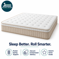 Matelas à ressorts ensachés compressé sous vide |   Emballé en rouleau |    Lit double, lit queen, lit king |   Tissu tricoté |   Hôtel & Maison |   OEM ODM