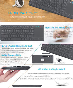 Teclado Inalambrico Ergonomic Portable 2.4G <b>Wireless</b> Touch Keyboard Easy Media <b>Control</b> Touchpad Keyboard for <b>PC</b> TV Windows - Product Image 6