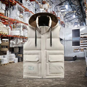 Unisex Casual Winter Cotton-Polyester Hooded <b>Vest</b> Jacket Button Closure Zipper Mandarin Anti-Pilling Outerwear Custom Logo - Product Image 3