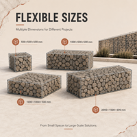 Gabion en treillis soudé en acier galvanisé, grille carrée, rempli de roches, pour mur de jardin, taille personnalisée, haute résistance, fournisseur pour commandes en gros