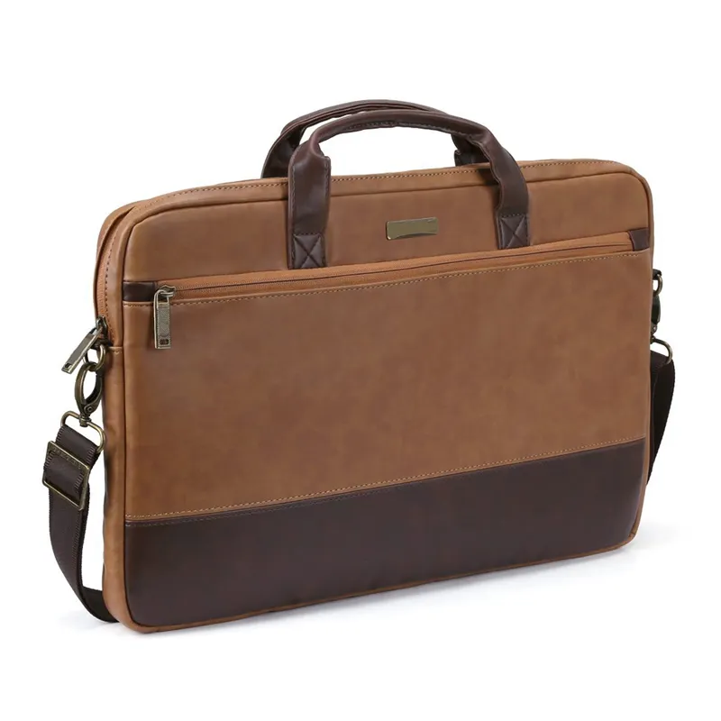 PU Leather Modern Business 11.6 inch Laptop Shoulder Bag Tote Briefcase Laptop Messenger Case