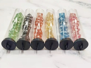 Acryl Glitter Transparant Veelvlak 7 Stuks Dnd 16Mm Kerkers & Draken <span class=keywords><strong>Custom</strong></span> Dobbelstenen Voor Bordspel Spelen Familie Party <span class=keywords><strong>Roll</strong></span> Play - Product Image 6