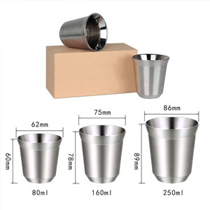 カスタマイズされた二重壁ステンレス钢耐久性のある金属ショットガラス - Product Image 5
