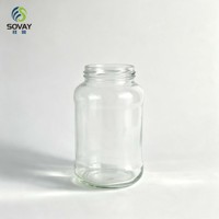 Stoples Kaca Tinggi Kapasitas Besar 700ml, Wadah Kosong Berpenutup Ulir untuk Acar Saus Penyimpanan Makanan Rumah Tangga