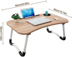 Table pliante pour ordinateur portable, support portable pour lit, canapé, fauteuil, avec porte-gobelet pour travailler - Product Image 3