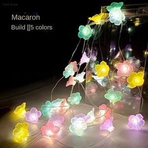 Guirlande lumineuse LED en plastique en forme de fleurs de cerisier, guirlande lumineuse féerique, décoration de jardin, mariage, fête, éclairage - Product Image 2