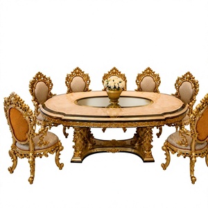 Exquisite Hand-Carved 8-Seater <b>Dining</b> <b>Table</b> Set Victorian Palace <b>Dining</b> <b>Table</b> Set for Luxury Bespoke Palace <b>Dining</b> <b>Table</b> Set - Product Image 1