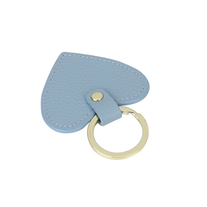 Tùy chỉnh da thật hình trái tim kim loại Keychain vòng chìa khóa <span class=keywords><strong>Keyring</strong></span> - Product Image 2