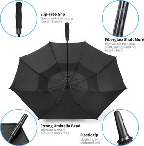 Hot Sale <b>Windproof</b> Waterproof Big Size 62 68 72 Inch Golf <b>Umbrella</b> Custom Printing Promotional Market <b>Umbrella</b> With logo - Product Image 4