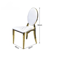 Chaise de banquet et de salle à manger ronde en acier inoxydable doré de haute qualité, style moderne pour mariage et fête, chaises de banquet en métal pour hôtel