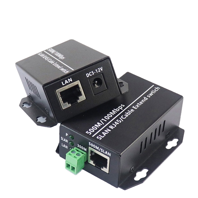 FJGEAR 2-Port 10/100Mbps POE Ethernet to RF Signal Transmitter IP to Coaxial Extender Converter for CCTV/IPTV Network Switches