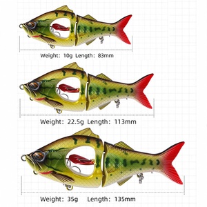 Señuelo blando de dos segmentos The Brave Long-cast Sinking Pencil Propeller con sonajero incorporado para pesca de lubina de boca grande en ríos, lagos, arroyos y mares. - Product Image 3