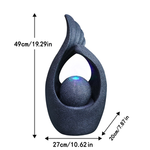 ¡Stock estadounidense! Fuente de resina de diseño hueco con orbe, ideal para los amantes del jardín y la decoración del hogar, jardines o espacios interiores - Product Image 6