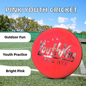 Youth Cricket Hardballs Durable Leather Hand-Stitched Pink Standard International ZAP SPORTS Outdoor Use - Product Image 2