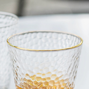 Vajilla <span class=keywords><strong>Garbo</strong></span> Gold Rim, 26 Años de Experiencia en Venta al por Mayor, Vaso de Vidrio de 12 oz con Color en Aerosol, Vaso Decorativo para Beber Jugo - Product Image 5