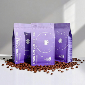 Sacs à café personnalisés mats à fond plat avec valve, 250g, 500g, 8oz, 1kg, 2lb, pour l'emballage des grains de café - Product Image 1