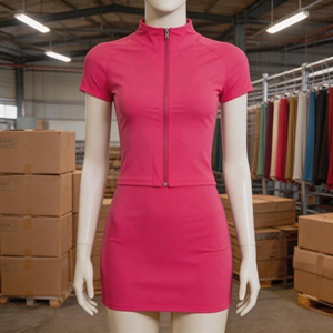 Conjunto de Dos Piezas de Falda y Top de Tenis para <span class=keywords><strong>Mujer</strong></span>, Novedad de Verano 2026, Conjunto de Falda y Top de Yoga Personalizado, Conjuntos Casuales para <span class=keywords><strong>Mujer</strong></span> al por Mayor, OEM ODM - Product Image 6