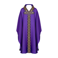 Chasuble unisexe pour prêtre, clergé, célébrant, vêtements d'église catholique, robe pour hommes et femmes, costume de cosplay d'Halloween en polyester