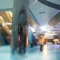 Columnas Circulares de Acero Inoxidable EL709, Material de Construcción Metálico Decorativo para Interiores, Diseño de Plaza Comercial