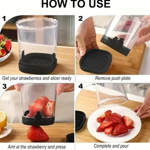 Cortador de Frutas y Verduras Rápido con Placa de Empuje, Cortador de Huevos, Fresas y Plátanos, Utensilio de Cocina para Preparar Ensaladas - Product Image 6