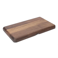 Plateau à rouler multifonctionnel en bois 140*240mm, plateau rectangulaire en noyer épais pour herbes et tabac, base de rangement pour fumeurs en bois massif