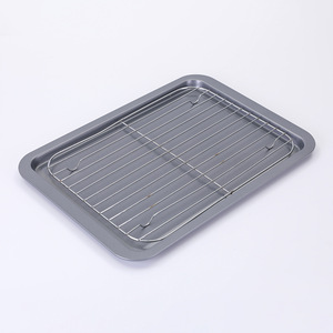 Rectangular Shallow Baking Tray With Rack Space Gray For Bread Cake Pizza <b>Cookies</b> Baking <b>Tools</b> - Product Image 3