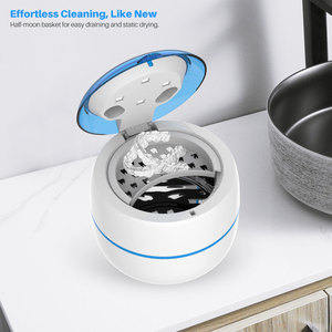 Ultrasonic UV Cleaner 45kHz 0.2L Digital <b>Timer</b> For Jewelry Lens Dentures Household Cleaning - Product Image 5