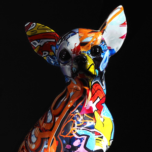 Ornamen Anjing Chihuahua Kreatif Berwarna-warni, Patung Anjing Penyambut Tamu, Figur Resin Anjing, Kerajinan Resin untuk Dekorasi Rumah, Ruang Tamu, Pintu Masuk, dan Rak Anggur - Product Image 3