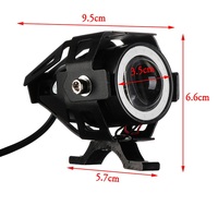 Phares de moto LED 12V Mini U7 Angel Eye, feux de brouillard, feux de route, feux de croisement pour scooter et moto