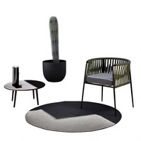 Chaises et tables de salle à manger d'extérieur modernes et minimalistes en métal tressé pour patio, balcon, café, salon de thé