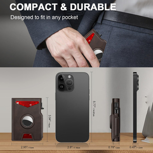 Portefeuille intelligent en métal personnalisé OEM pour hommes, blocage RFID, portefeuille pop-up en aluminium avec emplacement <span class=keywords><strong>AirTag</strong></span>, <span class=keywords><strong>porte</strong></span>-cartes de crédit et d'identité fin pour affaires - Product Image 4