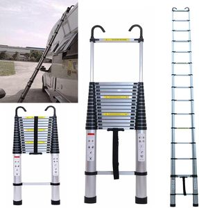 Lightweight <strong>Single</strong>-Sided <strong>Aluminum</strong> Folding Retractable Loft <strong>Ladder</strong> Hooks Telescopic Design EN131 Certified Outdoor Apartment Use - Product Image 3