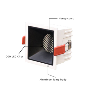 Luz descendente empotrada Led <span class=keywords><strong>de</strong></span> moda, lámpara <span class=keywords><strong>de</strong></span> aluminio comercial Cob para interiores, luz <span class=keywords><strong>de</strong></span> techo cuadrada, peine <span class=keywords><strong>de</strong></span> miel moderno antideslumbrante para tienda - Product Image 2