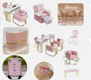 Conjunto de Muebles de Belleza Modernos de Acero Inoxidable, Equipo Completo para Salones de Peluquería y Barbería Modernos - Product Image 4