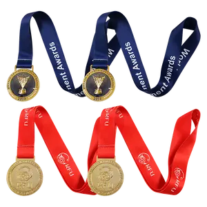 Premium lazer kesim düz altın gümüş bronz etkisi koşu yüzme futbol jimnastik jiu-jitsu şampiyonu spor ısmarlama madalya