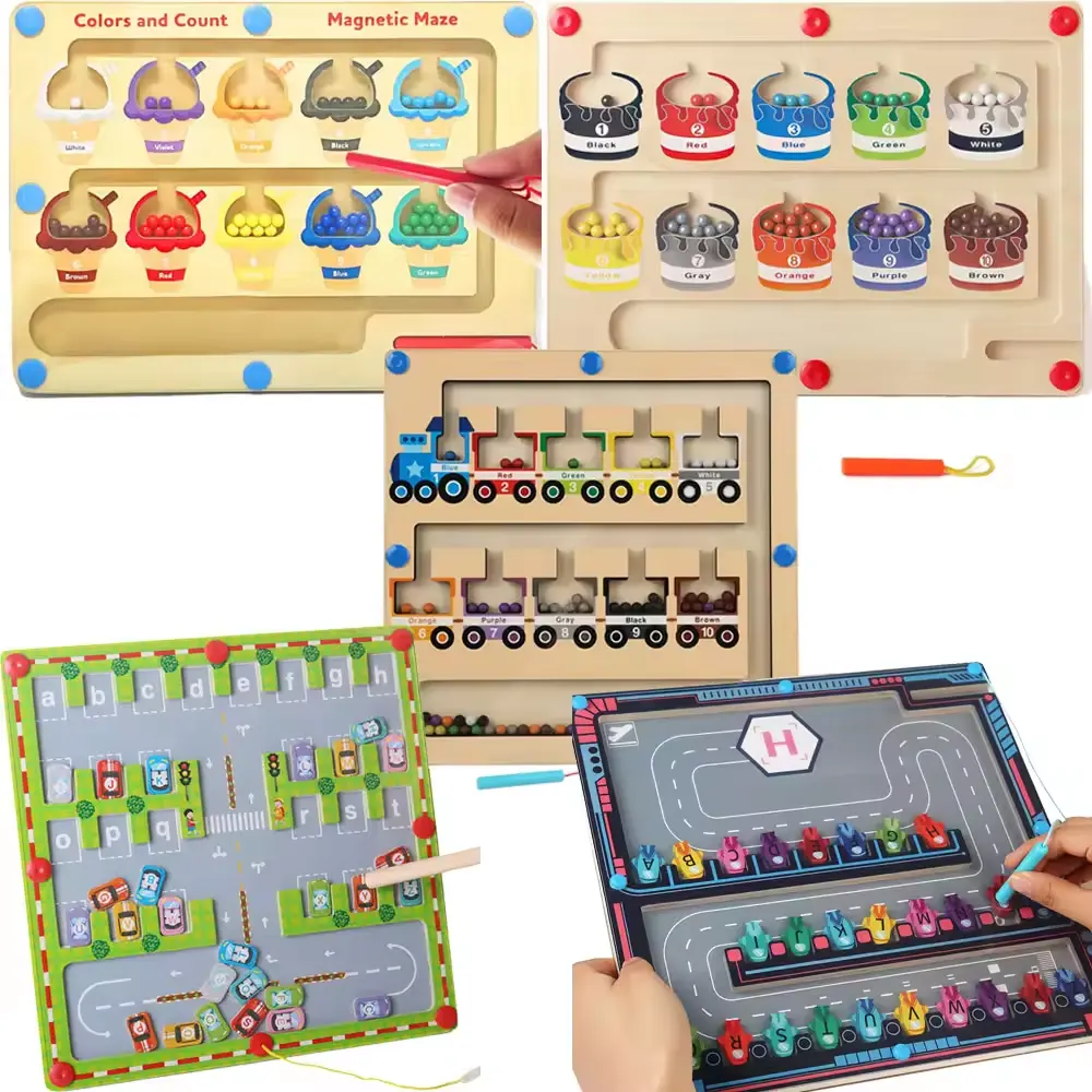 Trending Selection Magnet Toys Magnetic Maze Puzzle Game Toy Magnetic Beads Board Early Educational Interactive Toys For Kids