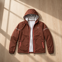 Blouson de randonnée imperméable, coupe-vent et respirant pour homme avec logo personnalisé, coutures entièrement thermocollées, fermeture éclair, idéal pour l'automne, coque anti-pluie OEM