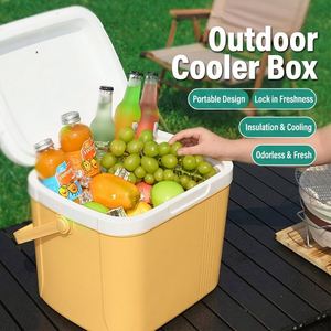 Portable Outdoor Camping <b>Cooler</b> <b>Box</b> with Built-in Thermometer 5L-50L Insulated <b>Ice</b> Chest for Car Picnic Commercial Use - Product Image 1
