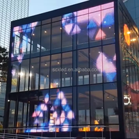 Pas cher transparent écran led affichage verre led transparent mur vidéo p3.91 mince écran led panneau