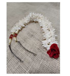 Jazmín Artificial Tradicional Gajra, Elegante Accesorio para el Cabello, Adorno Floral para Moños de Novia y Uso Festivo - Product Image 3
