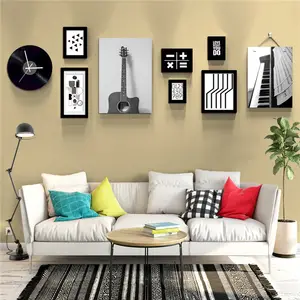 Item 9821 Music Theme Home Photo Wood all Art 9 Pieces Creative Solid Wood Photo Wall Frame Decoration Sets