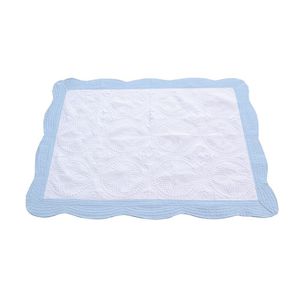 Personalized Lightweight Cotton Stainless Steel Embossed Scalloped Quilted Heirloom <b>Baby</b> Toddler <b>Blanket</b> <b>Newborn</b> Sleeping Quilt - Product Image 5