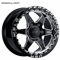 Jantes de course en aluminium forgé léger GL Black 15x10J 17x10J 5x4.5 7.9 Backspace Beadlock pour Mustang GT Drag Racing