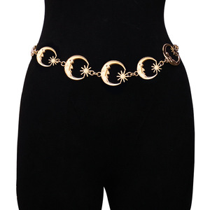Yonger usine femmes <span class=keywords><strong>soleil</strong></span> <span class=keywords><strong>lune</strong></span> métal chaîne lien ceinture <span class=keywords><strong>Extension</strong></span> chaîne taille Wrap - Product Image 3