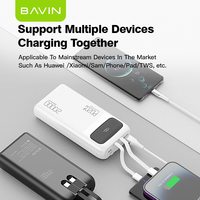 BAVIN 20000mah Pd20w 22.5w PC007Spro Banque d'alimentation portable à charge rapide avec écran LED Câble de charge