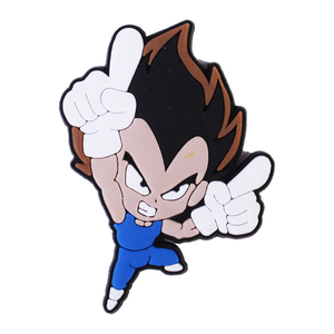 2023 nueva llegada al por mayor PVC diseño personalizado Cool animación encantos Saiyan zapato decoraciones accesorios caliente <span class=keywords><strong>dibujos</strong></span> <span class=keywords><strong>animados</strong></span> Zueco encanto - Product Image 4