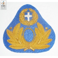 Patch brodé 3D en fil d'or pour casquette marine, en feutre non tissé, à coudre, écologique, personnalisé, OEM, fait main, pour chapeau en laine